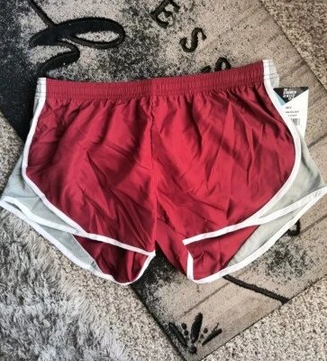NWT Soffe Girls Shorts Low Rise Cardinal Red Silver Shorty Size Medium Junior - Image 1 of 4