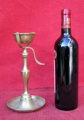 BOUGEOIR ANCIEN DE MARINE A CARDAN / lampe a huile - Photo 1/4