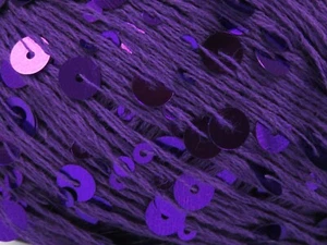 LOT OF 4 Ice COTTON PAILLETTE Yarn #81561 PURPLE Light DK Summer Sequin - Picture 1 of 4