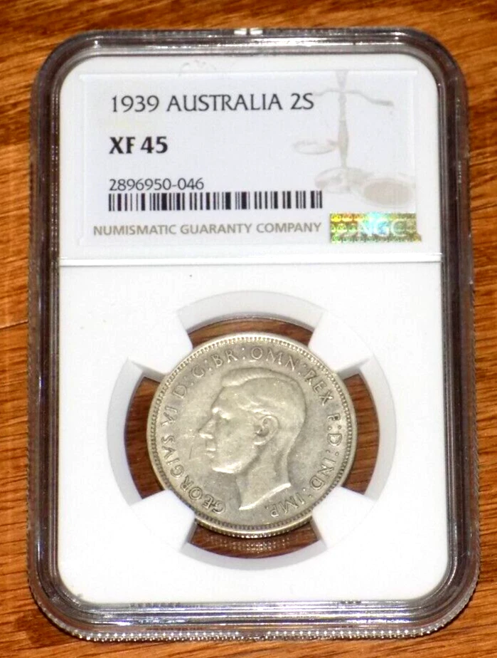 1939 Australian Florin (2 Shilling) NGC XF 45 Key Date Australian Certified Coin - Image 1 of 4