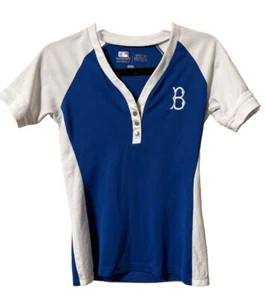MLB TX3 Cool Detroit Brooklyn Dodger's Women's Henley Style Jersey Size Small - Picture 1 of 11