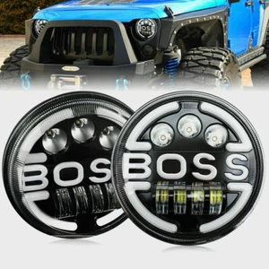 Par de faros LED BOSS de 7" pulgadas ojos angular halo para Jeep Wrangler JK LJ CJ - Imagen 1 de 9