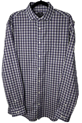 Pronto Uomo Mens Dress Shirt Sz 17.5 36/37 Tall Plaid Button Up Slim Fit Cotton - Image 1 of 4