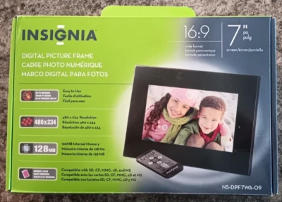 Insignia NS-DPF7WA-09 128MB Internal Memory 7" Digital Picture Frame 16:9 Format - Image 1 of 4