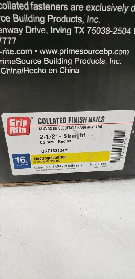 Grip-Rite Straight Finish Nail - GRF16212M
