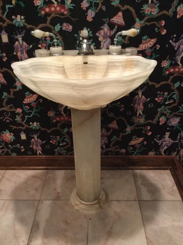 Sherle Wagner Vintage Onyx Pedestal sink Cover