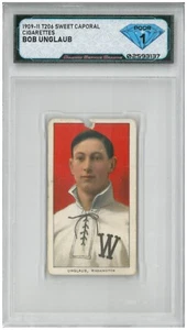 1909-11 T206 Sweet Caporal BOB UNGLAUB ๐ DSG 1 Poor - Picture 1 of 2