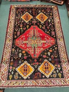 5 X 8 FT COLLECTORS' ITEM Antique Stunning Kazak Saffron Dye Caucasian Carpet - Picture 1 of 12