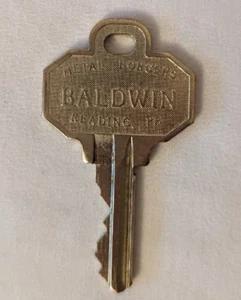 Vintage Baldwin Metal Forgers Key Reading PA -03- Appx 2.25" Made in USA - Picture 1 of 4