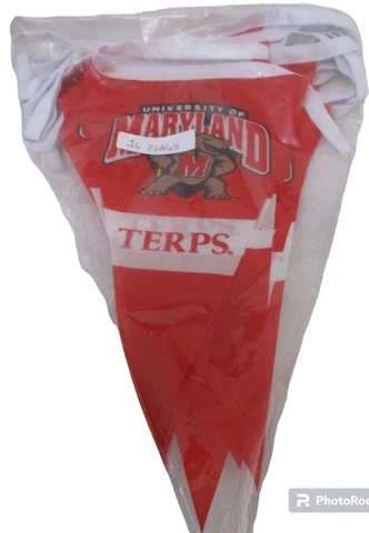 Maryland Terrapins 13 FOOT STRING OF PARTY PENNANT FLAGS ! FREE SHIPPING Cover