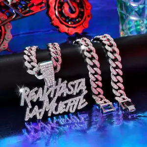 Cadena Real hasta La Muerte hip hop Rhinestones for men and women, cuban chain - Picture 1 of 5