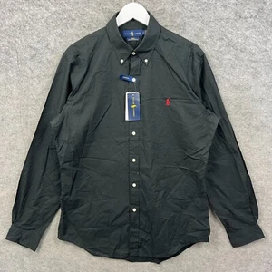 Camisa Ralph Lauren Para Hombre Grande Negra Calce Ajustado 100% Algodón Elastizada Con Botones Nueva Con Etiquetas - Imagen 1 de 9