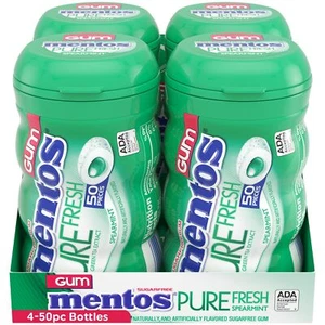 Pure Fresh Sugar-Free Chewing Gum with Xylitol Spearmint 50 Piece Bottle Bulk... - Picture 1 of 5
