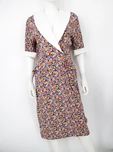 Vintage Ann Tjian for Kenar Floral Double Breasted Womens Dress Size 10 - Picture 1 of 9