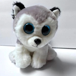 Ty Beanie Boo Plush Gray Siberian Husky Dog Large 6” Stuffed Animal - Picture 1 of 5