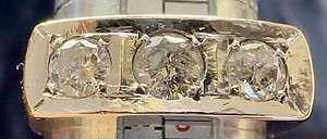 WOW GENTS SOLID 18ct GOLD RING size T-U HUGE 1.4cts OF GENUINE NATURAL DIAMONDS - Picture 1 of 23