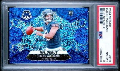 Mosaico Panini 2024: Caleb Williams Blue Sparkle debut en la NFL 19/96 PSA 8 Bears #289 Foto 1 de 2