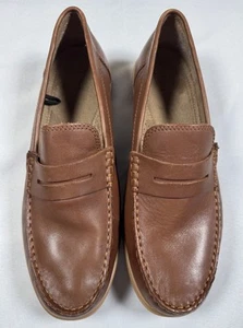 Scarpe mocassini uomo taglia 12 STAFFORD Penny 014-0138 PELLE MARRONE - Foto 1 di 8