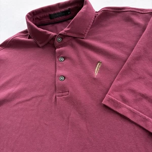 Vintage Greyson Chechessee Creek Club Polo Shirt XL Burgundy Feather Logo Golf - Picture 1 of 10