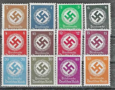 Mi# 132-143, Germany 3rd Reich 1934 Official Party Stamps, Compl Set of 12 MH - Image 1 of 2