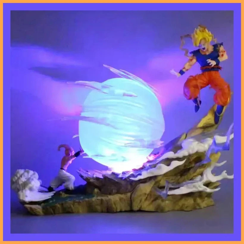Dragon Ball Z Figur Goku vs Majin Buu Anime PVC Statue 21cm Genki Bombe Modell