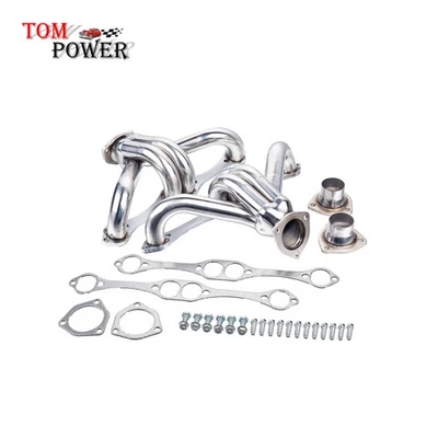 Cabezales de escape cortos de acero inoxidable para Chevy SBC bloque pequeño V8 283 305 350 Foto 1 de 4