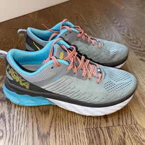 Hoka One One W Arahi 3 Damenschuhe Größe 7 grau/türkisblau Laufschuhe Turnschuhe - Bild 1 von 7