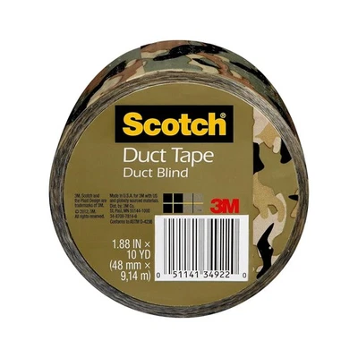 Scotch Camo Duct Tape 1.88 Inch X 10 Yard Multi Color Crafting And Diy Projects - Image 1 of 3