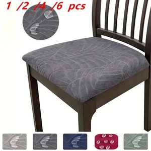 1/2/4/6 Stück Jacquard Wasserdicht Stuhlhusse Schonbezug Esszimmer Stuhl Sitzbezug - Bild 1 von 20