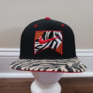 Nike De Colección Raro Estampado Animal Cebra Guepardo Tigre Snapback SB Lana Sombrero Gorra - Imagen 1 de 8