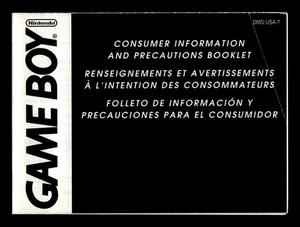 Nintendo Game Boy Consumer Information and Precautions Booklet [DMG-USA-7] - Picture 1 of 2