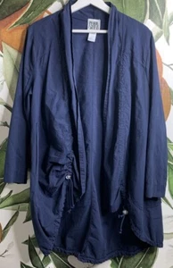 Chaqueta ligera orgánica PRAIRIE UNDERGROUND pequeña azul frente abierto con volantes - Imagen 1 de 5