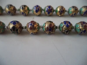 Vintage CLOISONNE Necklace Multicolor 28" - Bild 1 von 2