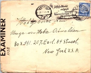 GERMANY 1940 POSTAL DUAL CENSORED AIRMAIL COVER ADDR USA CAN SLOGAN WIEN AUSTRIA - Picture 1 of 2
