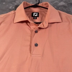 Camisa FootJoy Para Hombres Grande Naranja Rayas Rendimiento Golf FJ Melocotón Activo - Imagen 1 de 9