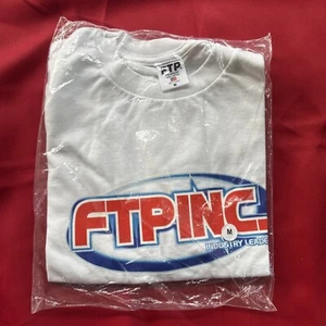 New FTP F* The Population White Corporate Logo T-Shirt M Medium - Picture 1 of 4