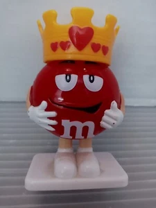 M&M's 3 Inch Tall Christmas Tree Ornament Red M&M with Hearts Crown - Picture 1 of 7