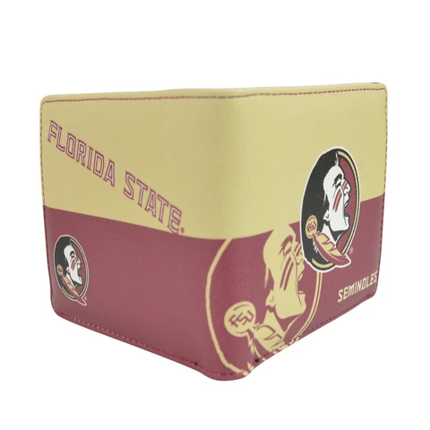 NWT NCAA Florida State Seminoles Men Women Synthetic Leather Bi-Fold Wallet Cover
