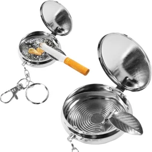 1 x Mini Ashtray Pocket Ashtray Keychain with Cig Holder Inside Smoking Supplies - Picture 1 of 5
