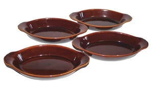 4 Ultima China Brown Restaurant 10.75" x 5.75”x 1.625" Oval Heavy Serving Plates - Picture 1 of 9