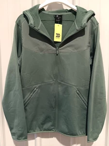 All In Motion Mens Size Small North Green Long Sleeve DWR Fleece Full Zip Hoodie - Picture 1 of 4