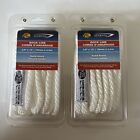 Bass Pro Shops Dock Line 3/8” x15‘  Lot Of Two White Line
