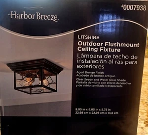 Harbor Breeze Litshire 2 Light Oil Rubbed Bronze Flush Mount Ceiling Light - Picture 1 of 2