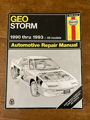 Geo Storm 1990-1993 Haynes Auto Repair Manual 40030 Paperback  - Image 1 of 4