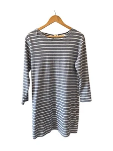 STS Sail to Sable Dress Womens Medium Blue Long Sleeve Stretch Nautical Striped - Picture 1 of 5