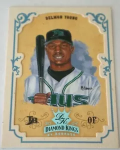 2004 Donruss Diamond Kings Platinum DELMON YOUNG Tampa Bay Devil Rays #ed 1/1 - Picture 1 of 2