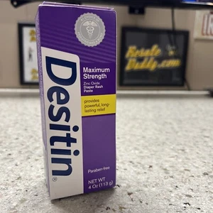 Pasta de dermatitis de pañal Desitin de máxima resistencia 4 oz exp 10/2025 - Imagen 1 de 3