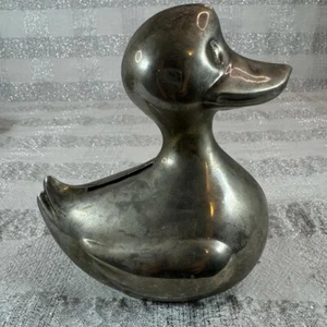 Silver Duck Piggy Bank | Made of E.P. Brass - Picture 1 of 9