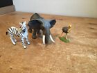 ELEPHANT, Zebra And Ostrich Wild zoo animal play model figure toy plastic