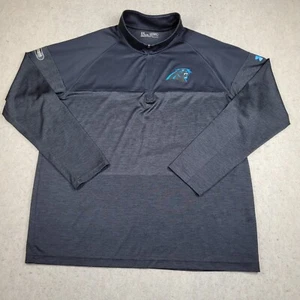 Under Armour Carolina Panthers 1/4 Zip Men XL Black Pullover Sweater Performance - Picture 1 of 8